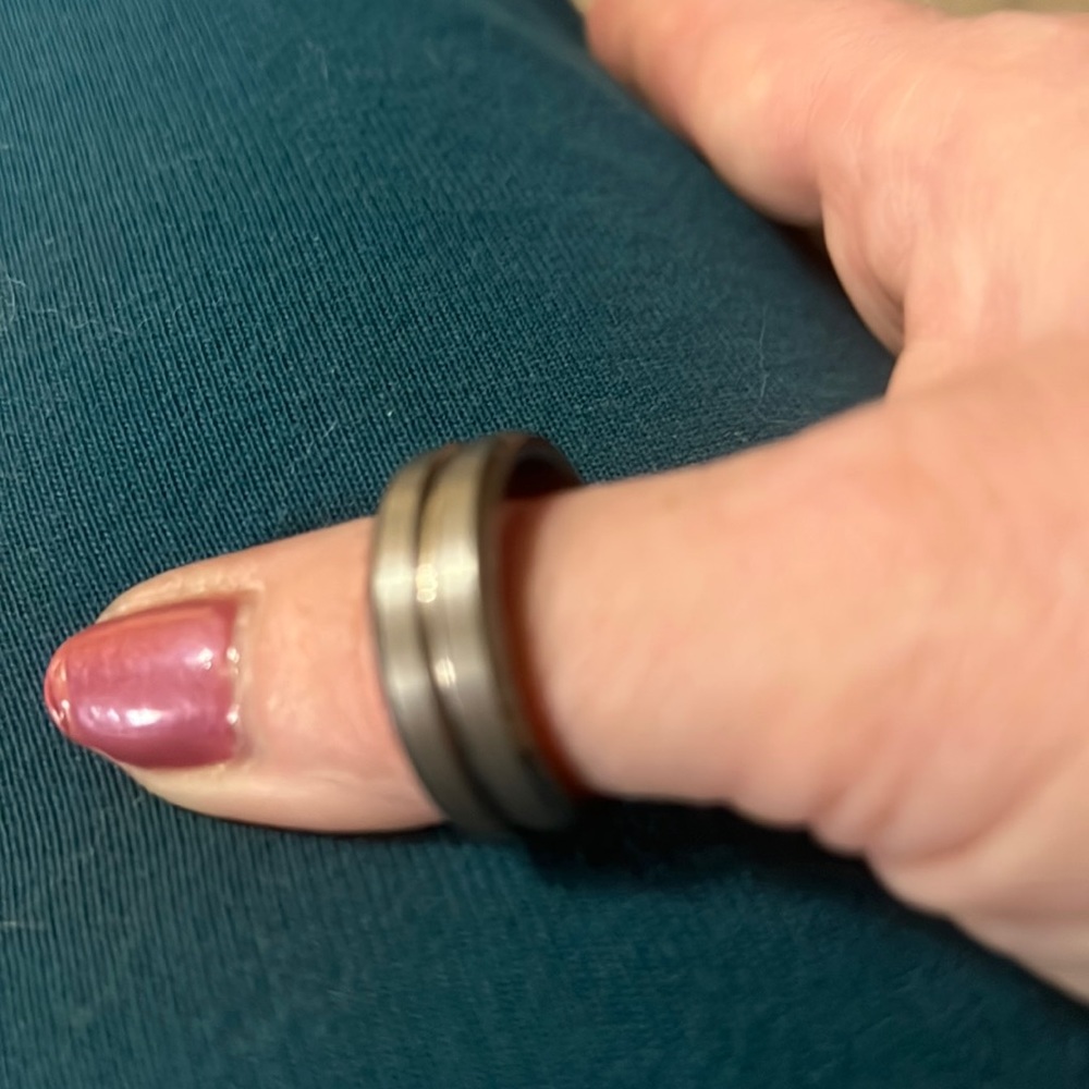 Men’s tungsten ring.